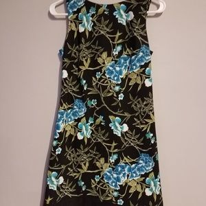 Floral, black banded spring/summer dress